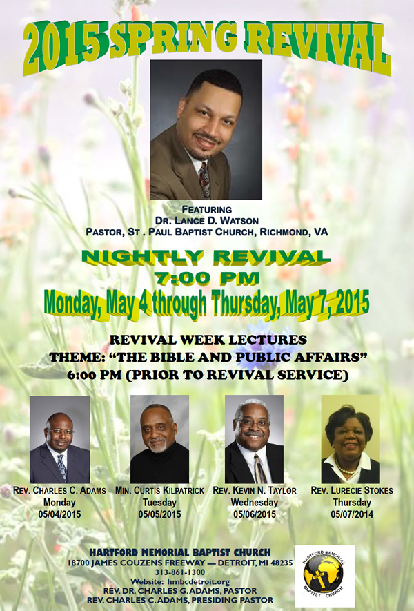 Hartford Memorial Baptist Church 2015 Spring Revival featuring Dr