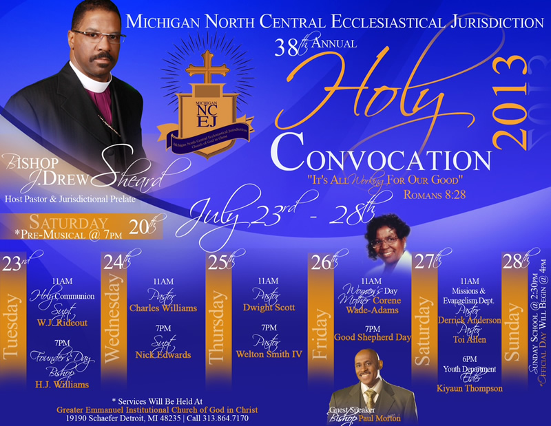 JUL 20 & 23-28: Pre-Musical and MNCEJ Holy Convocation w/ guest speaker Bishop Paul Morton @ Greater Emmanuel