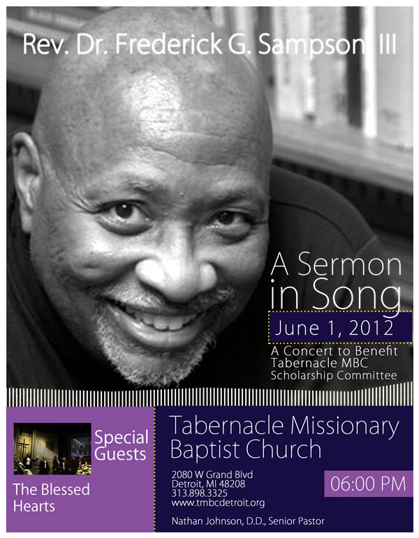 JUN 1: Join Rev. Dr. Frederick G. Sampson III for 'A Sermon in Song' @ Tabernacle MBC