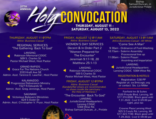 AUG 11-13: Michigan SW3 37th Annual Holy Convocation “The Encounter: Back To God”
