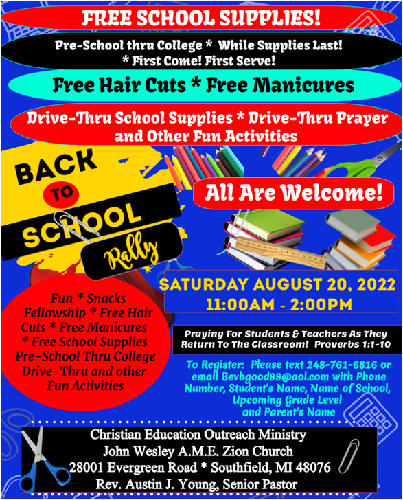 Back To School Supplies Drive 2022 • MyGeneration Church