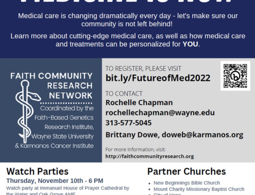 Register for Faith Community Research Network’s “Future of Medicine” Watch Parties throughout the month of November