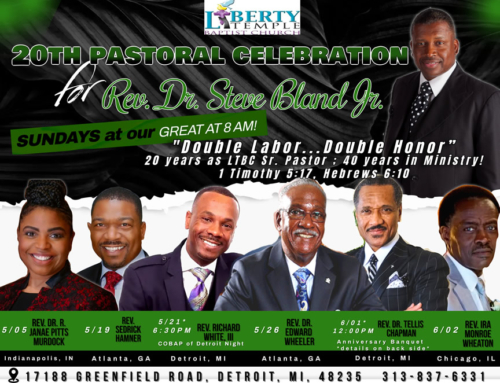 20th Pastoral Anniversary Celebration Services and Luncheon for Rev. Dr. Steve Bland Jr.
